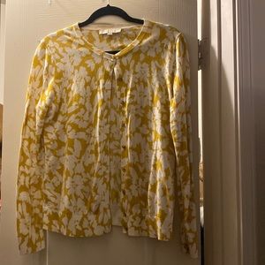 Yellow and white flower cardigan